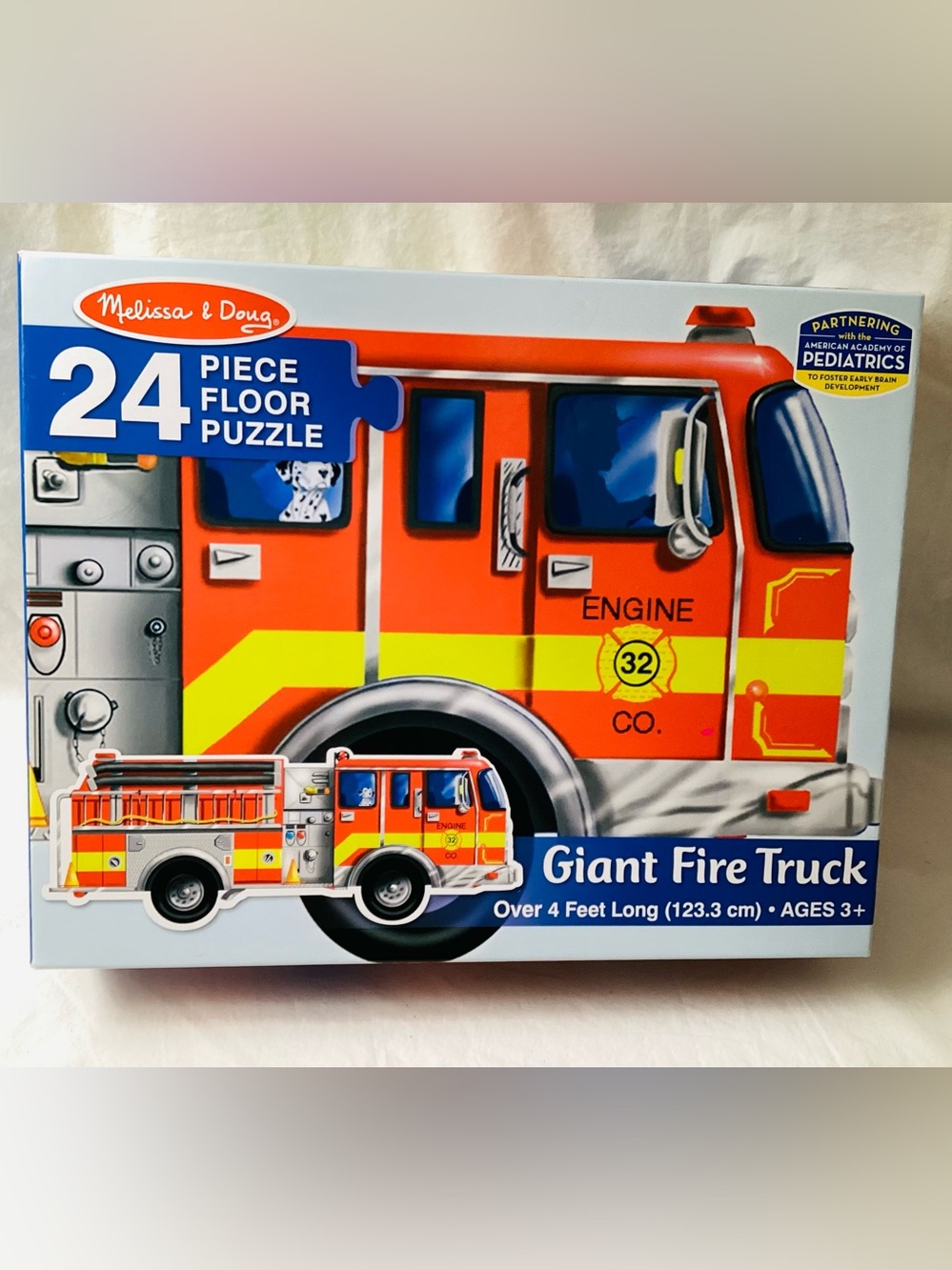 Complete Melissa & Doug 24 piece 4 feet Giant Fire Truck Floor Puzzle